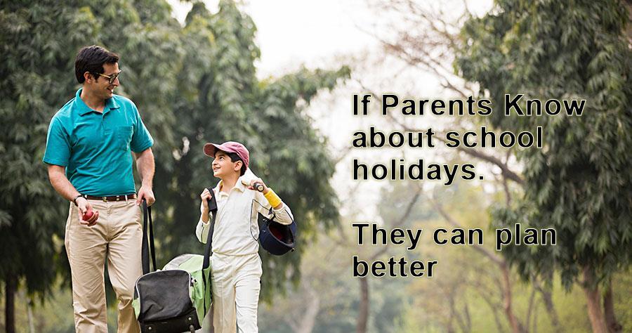 How can you inform Students and Parents about holidays with the help of ERP SchoolAura?